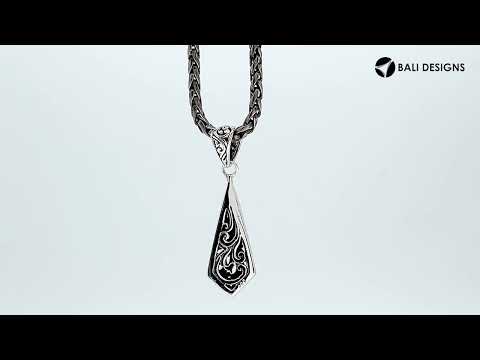 925 Silver Triangular Balinese Engraved Pendant For Wholesale Jewelry Collection
