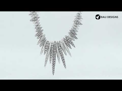 Sterling silver spiked necklace with lobster clasp for wholesale jewelry collections