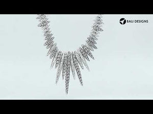 Sterling silver spiked necklace with lobster clasp for wholesale jewelry collections