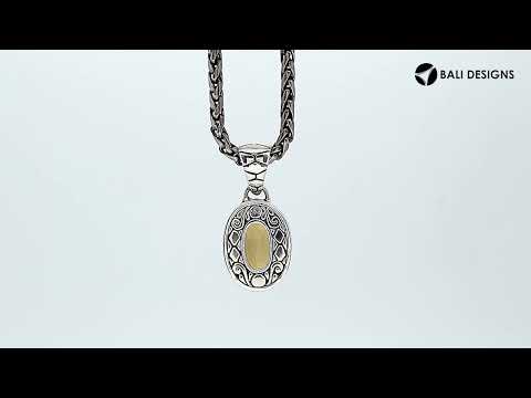 Sterling silver oval pendant with faceted Citrine Quartz and Balinese scroll back design, wholesale Quartz jewelry.