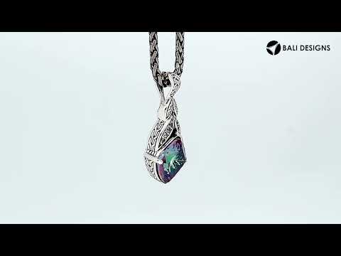 Sterling Silver Leaf Design Amethyst Quartz And Cubic Zirconia Pendant