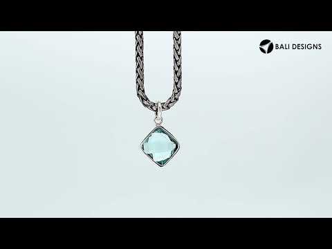 Wholesale sterling silver pendant with cushion-cut Amethyst Quartz.