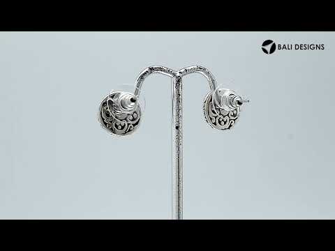 Wholesale Sterling Silver Round Blue Topaz Quartz Stud Earrings With Bali Rope Bezel Handcrafted In Bali