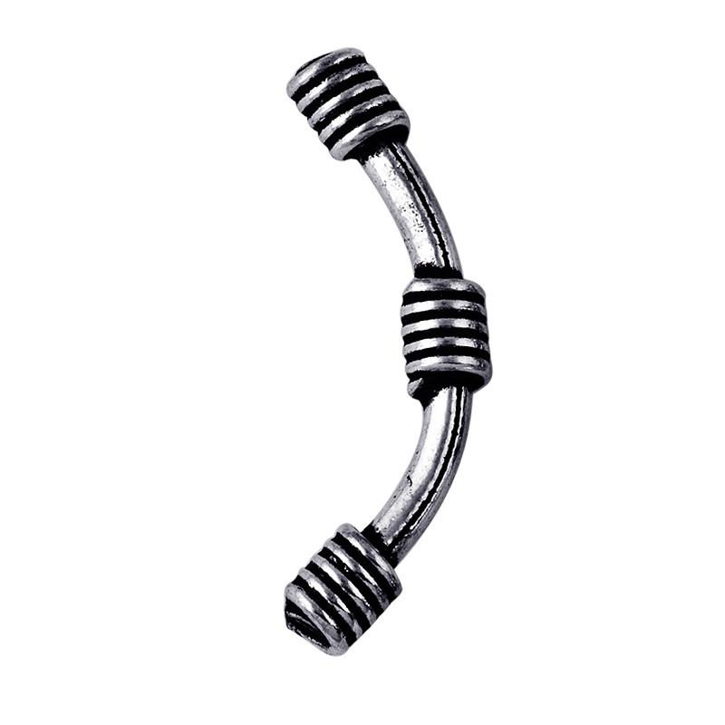 Black rhodium overlay carabiner lock over copper with cubic zirconia handcrafted in India for wholesale jewelry making