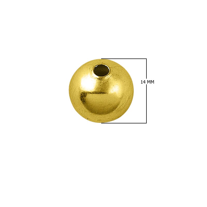 18K Gold Overlay Over Copper seamless round bead handcrafted in India