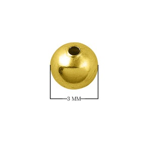 18K Gold Overlay Over Copper seamless round bead handcrafted in India
