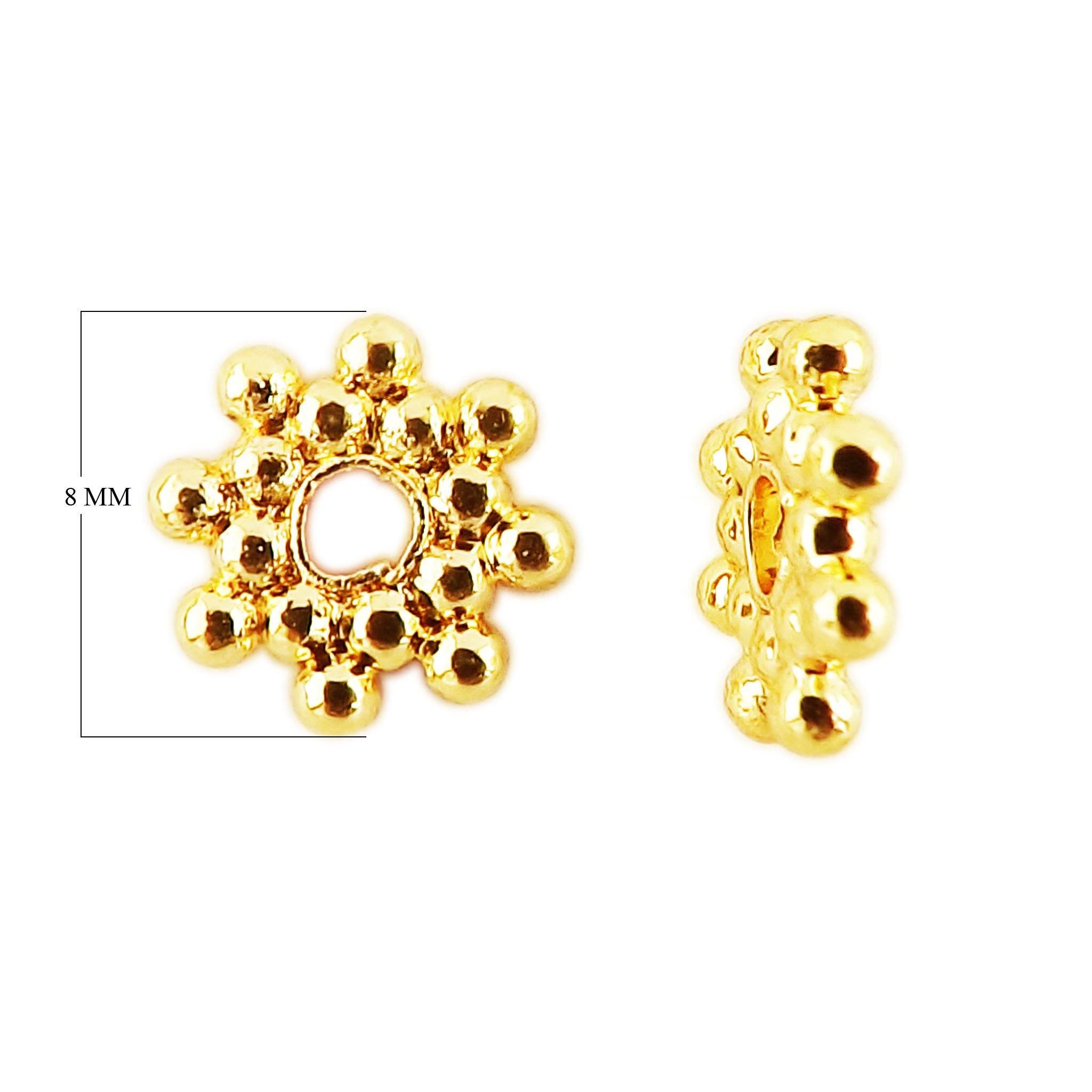 18K gold overlay round beaded spacer component handcrafted in India for wholesale jewelry making
