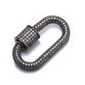 SL-8025-BR Black Rhodium Overlay Carabiner Lock with Cubic Zirconia – Handcrafted Jewelry Finding from India