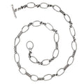 Sterling Silver Bali Handcrafted Twisted Oval Link Necklace Chain With Decorative Finish.