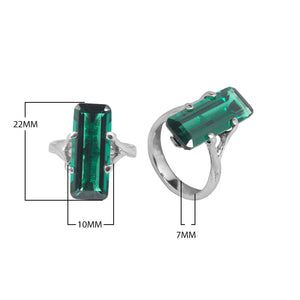 Sterling Silver handcrafted ring with Green Quartz gemstone wholesale from Bali, Indonesia