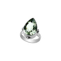 Sterling Silver handcrafted ring with Green Amethyst Quartz wholesale from Bali, Indonesia