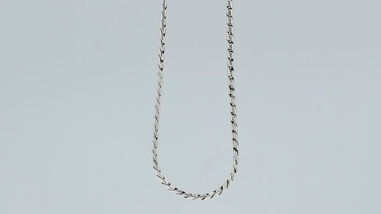 Sterling Silver Bali Hand Crafted Twisted Rope Link Chain Necklace Lobster Clasp