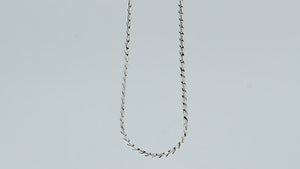 Sterling Silver Bali Hand Crafted Twisted Rope Link Chain Necklace Lobster Clasp