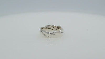 Wholesale sterling silver twisted braid band ring with polished finish – unisex classic wholesale silver jewelry.