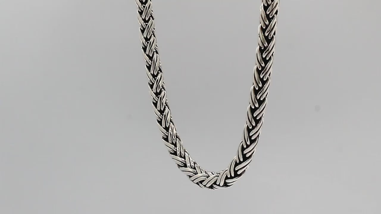 Wholesale 6MM Sterling Silver chain with lobster clasp, handcrafted in Bali.