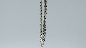 925 Sterling Silver 3x5MM woven chain necklace with lobster lock clasp handcrafted in Bali