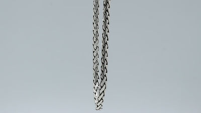 925 Sterling Silver 3x5MM woven chain necklace with lobster lock clasp handcrafted in Bali