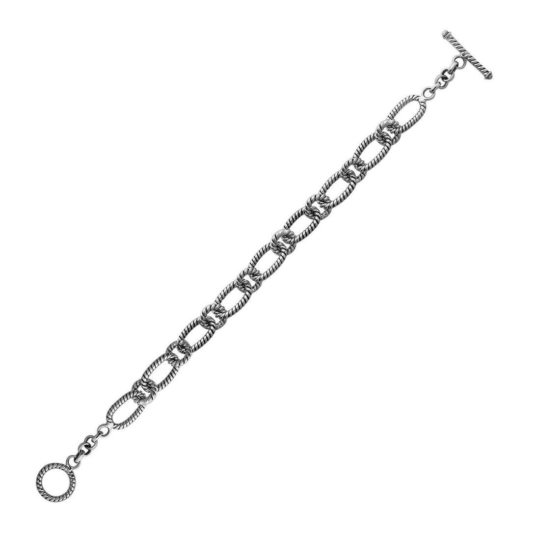 AB-1016-S-8 Sterling Silver Bracelet with Toggle Lock – Bali