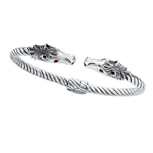 AB-1022-GA Sterling Silver Bangle With Garnet Q. Jewelry Bali Designs Inc 