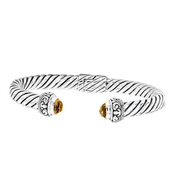 AB-1024-CT Sterling Silver Bangle With Citrine Q. Jewelry Bali Designs Inc 