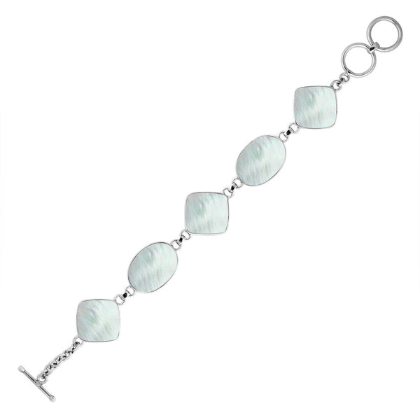 AB-1047-MOP Sterling Silver Bracelet With Mother Of Pearl Jewelry Bali Designs Inc 