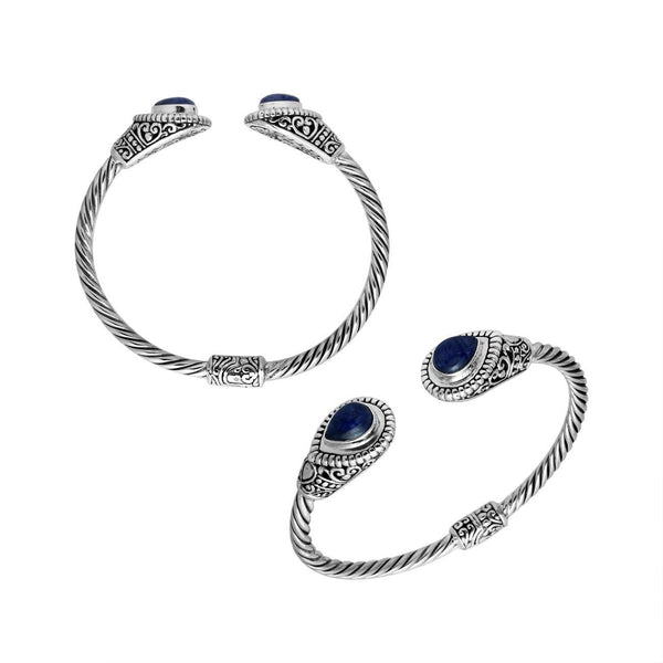 AB-1059-SP Sterling Silver Bangle With Sapphire Jewelry Bali Designs Inc 
