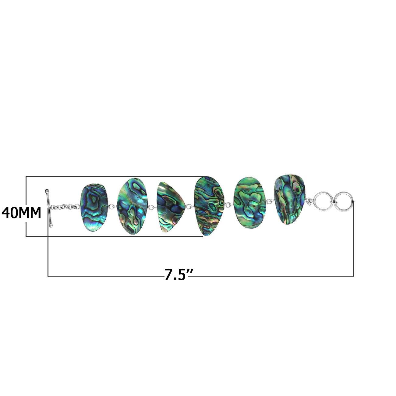 Abalone Shell wholesale bracelet with 925 Sterling Silver links, handcrafted in Bali.