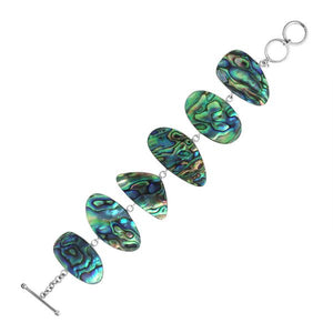 Abalone Shell wholesale bracelet with 925 Sterling Silver links, handcrafted in Bali.