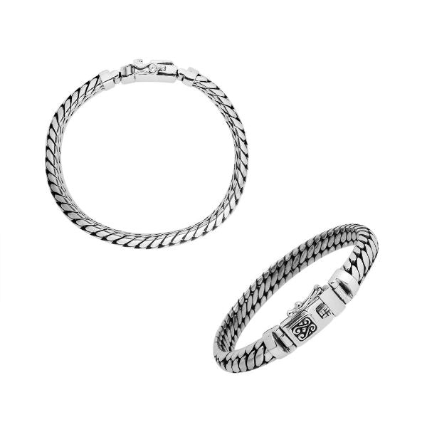 Sterling Silver 8x4MM Bali Woven Bracelet with Box Clasp wholesale jewelry