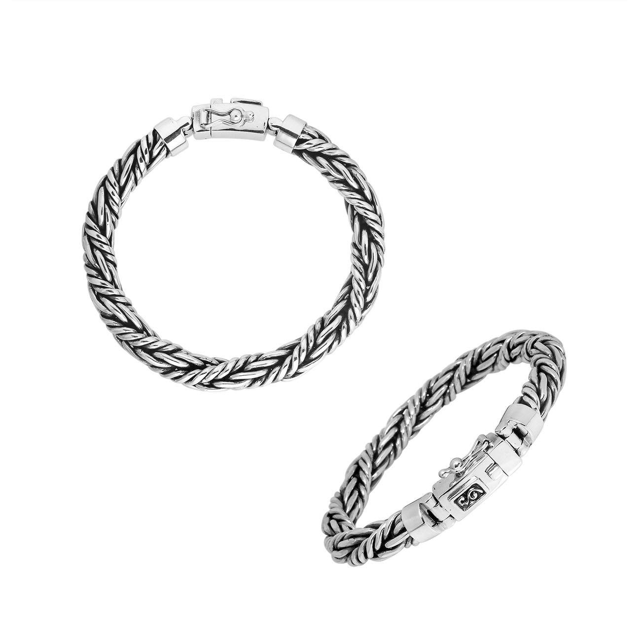 Sterling Silver 7MM Bali Woven Bracelet with Box Clasp wholesale jewelry