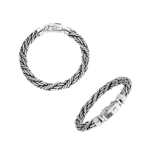 Sterling Silver 7MM Bali Woven Bracelet with Box Clasp wholesale jewelry