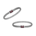 Sterling silver braided bracelet with Ruby Quartz barrel clasp for wholesale