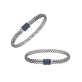 Sterling silver braided bracelet with Sapphire Quartz barrel clasp for wholesale