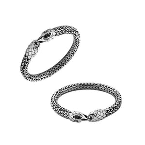 Sterling silver braided bracelet with eagle head clasp for wholesale