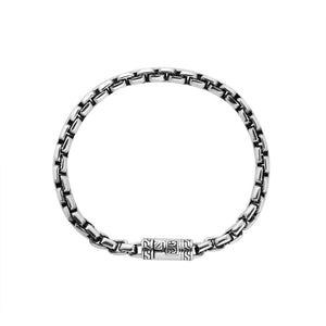 Sterling Silver Cushion Chain Bracelet With Push Clasp