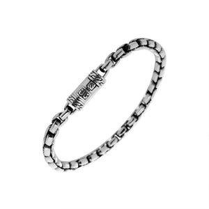 Sterling Silver Cushion Chain Bracelet With Push Clasp