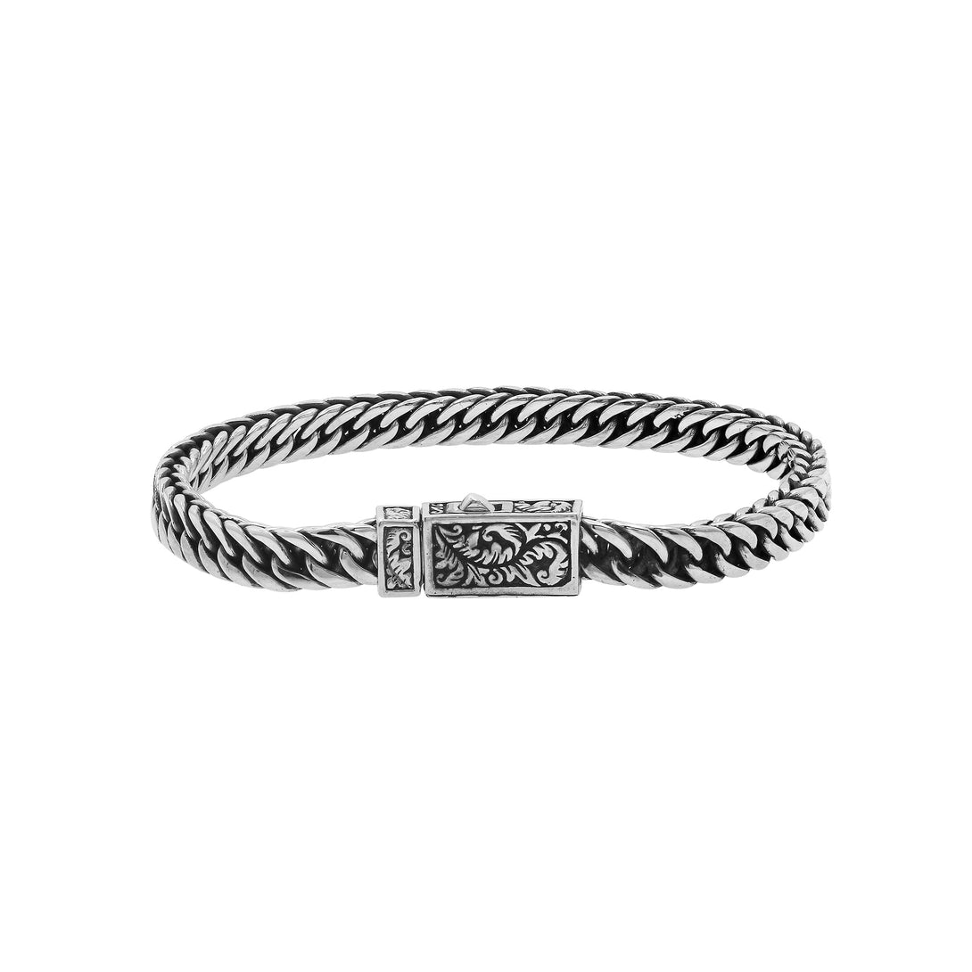 AB-1181-S-8 Sterling Silver Bracelet With Plain Silver Jewelry Bali Designs Inc 