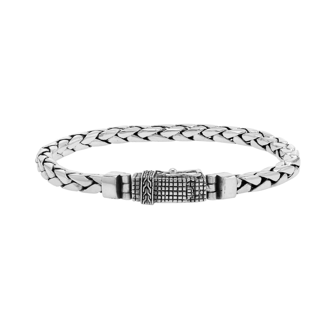AB-1186-S-7 Sterling Silver Bracelet With Plain Silver Jewelry Bali Designs Inc 