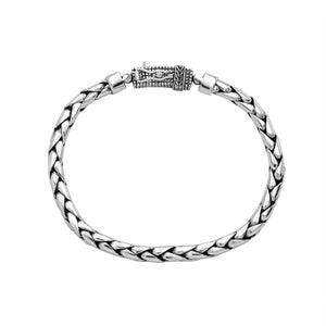 925 Sterling Silver Flat Wheat Chain Bracelet With Box Clasp