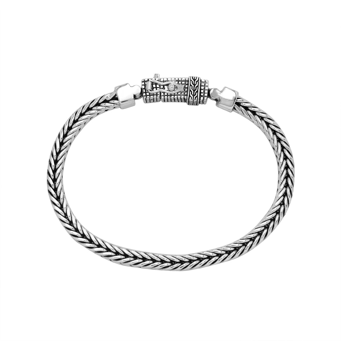 AB-1187-S-7 Sterling Silver Bracelet With Plain Silver Jewelry Bali Designs Inc 