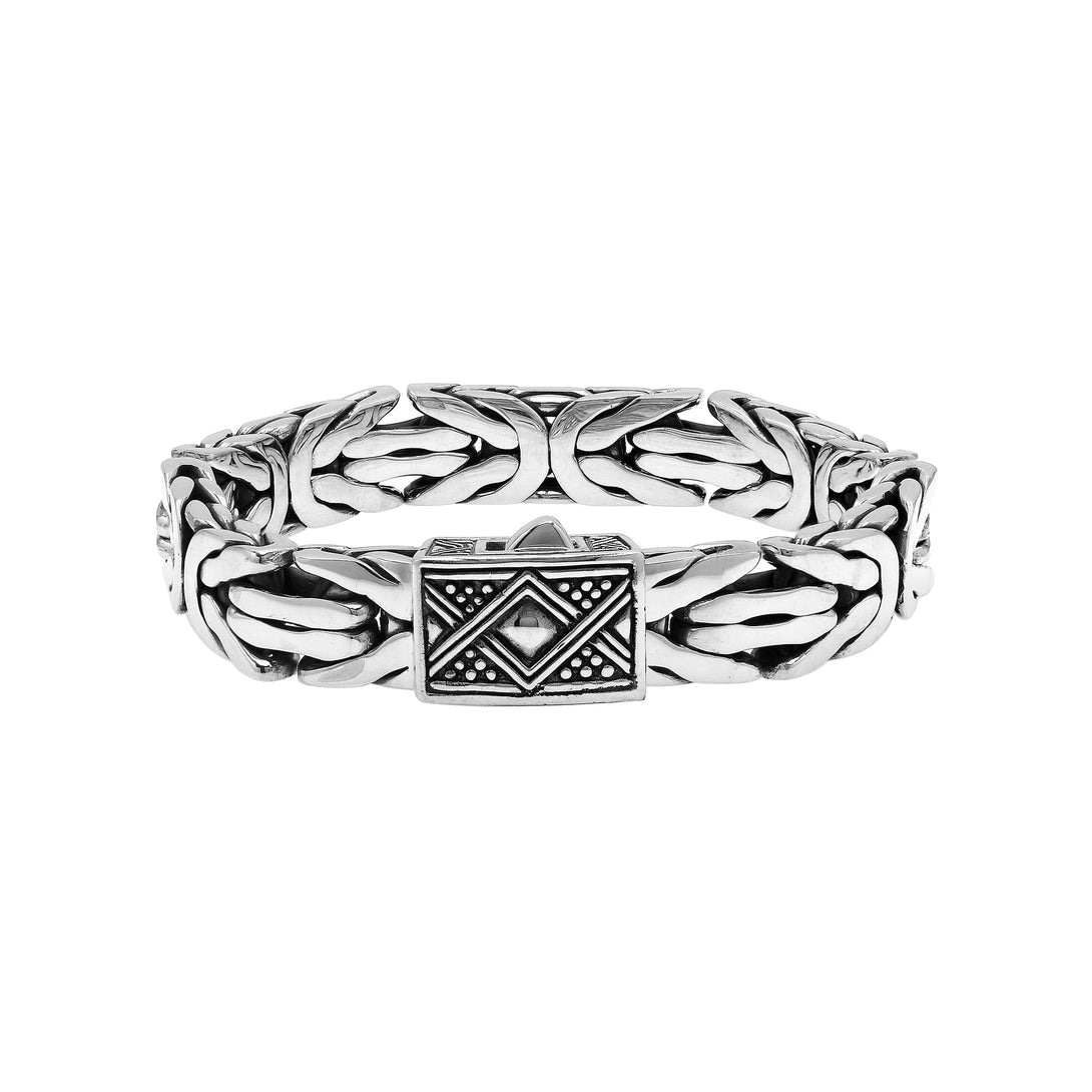 AB-1189-S-8 Sterling Silver Bracelet With Plain Silver Jewelry Bali Designs Inc 