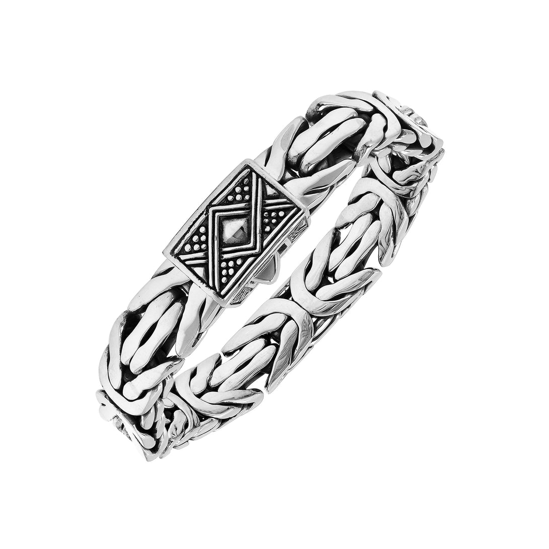 AB-1189-S-8 Sterling Silver Bracelet With Plain Silver Jewelry Bali Designs Inc 