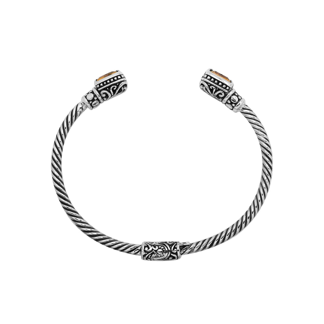 AB-1199-CT Sterling Silver Bangle With Citrin Q. Jewelry Bali Designs Inc 