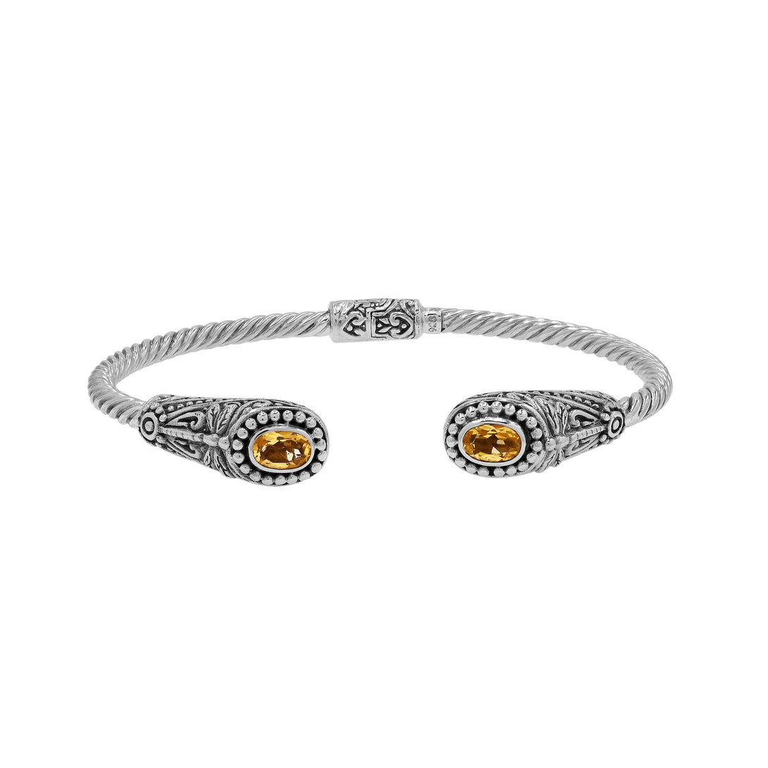 AB-1202-CT Sterling Silver Bangle With Citrine Q. Jewelry Bali Designs Inc 