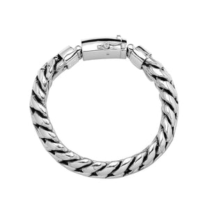 AB-1206-S-8" Sterling Silver Bracelet With Plain Silver Jewelry Bali Designs Inc 
