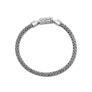 925 sterling silver wheat chain bracelet with mirror finish and secure box clasp lock.