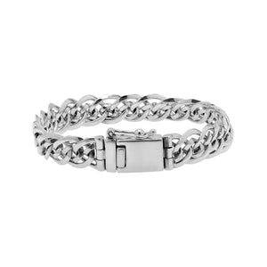 925 sterling silver bold chain bracelet with box clasp and safety latch.