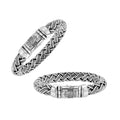 Silver Woven Chain Bracelet With Push Clasp In 925 Sterling Silver For Wholesale