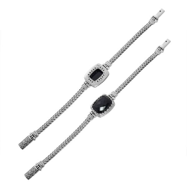 AB-6141-OX Sterling Silver Bracelet With Black Onyx Jewelry Bali Designs Inc 