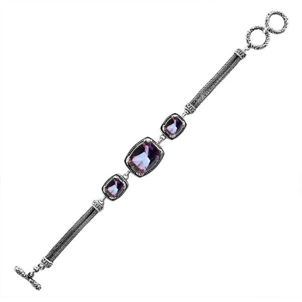 AB-6142-MT Sterling Silver Bracelet With Mystic Quartz Jewelry Bali Designs Inc 